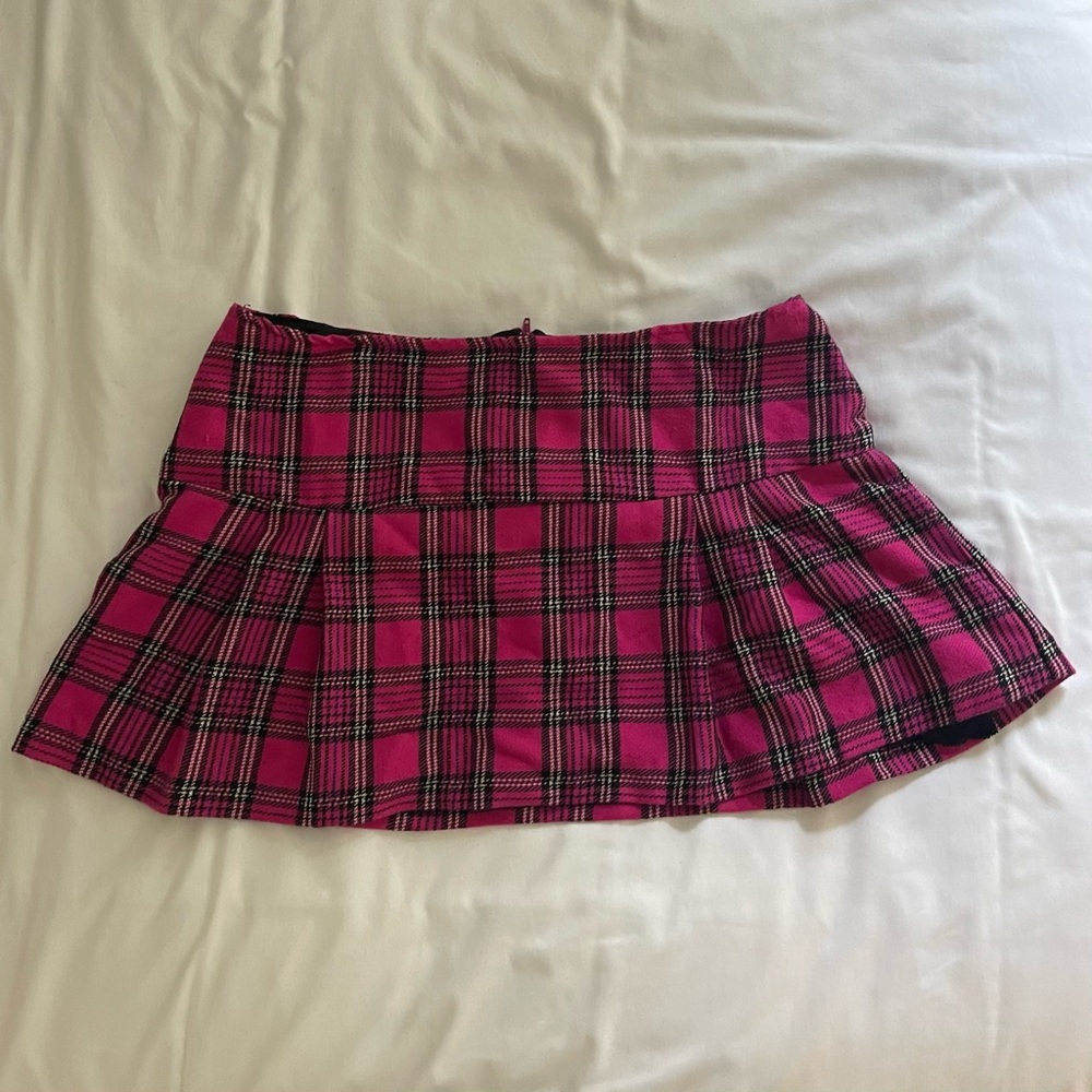 Pink Plaid Y2K Mini Skirt by Charlotte Russe
